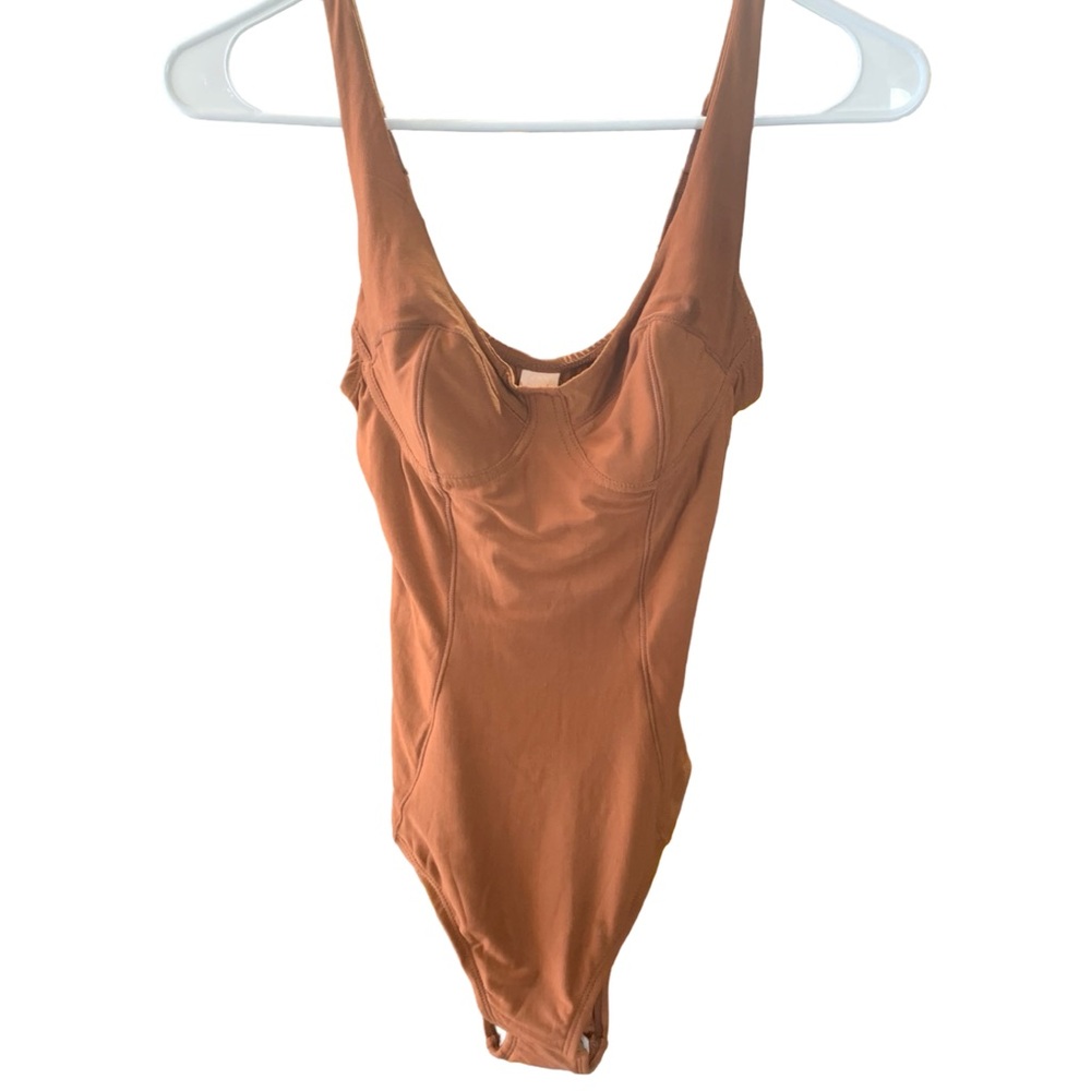 NWT We Are HAH x Free People Eyes On Top Bodysuit Brown XS - Picture 4 of 5